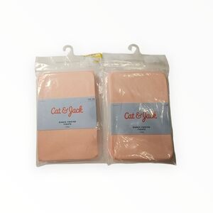 Cat & Jack Footed Dance Tights Pink Set of 2 size 12/14 New in Package